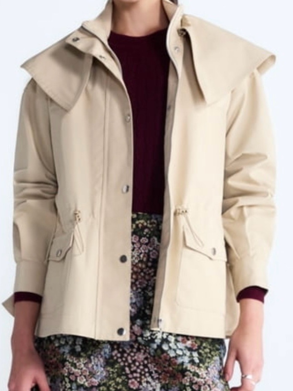 Free Assembly Women’s Utility Jacket Tan Sesame Size L 12-14 NWT